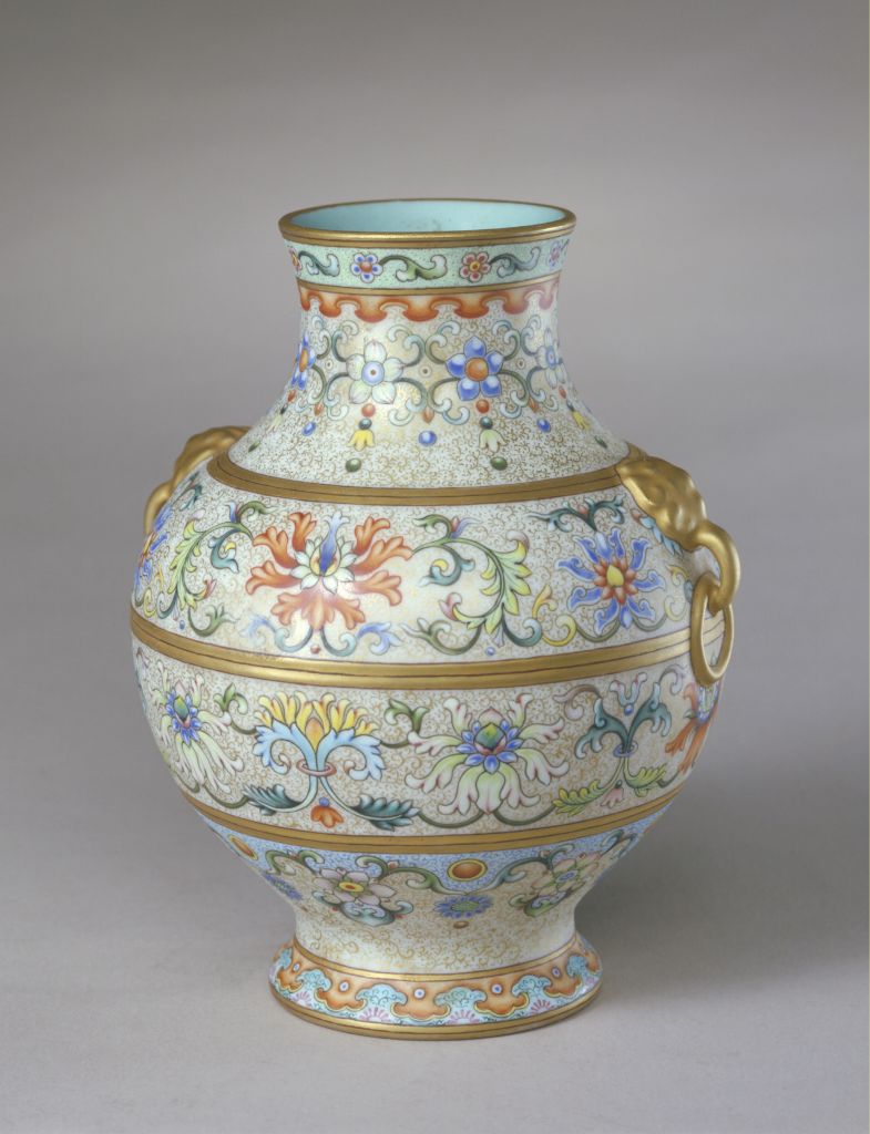 图片[1]-Enamel color double ring bottle-China Archive